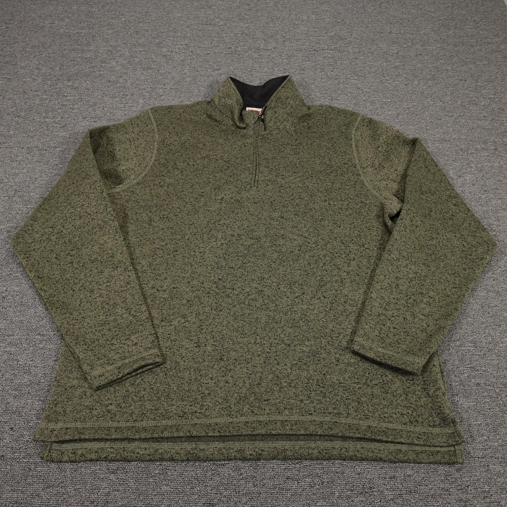 Wrangler Sweater Mens XL Green Fleece Quarter Zip Mock Neck‎ Pullover Outdoor